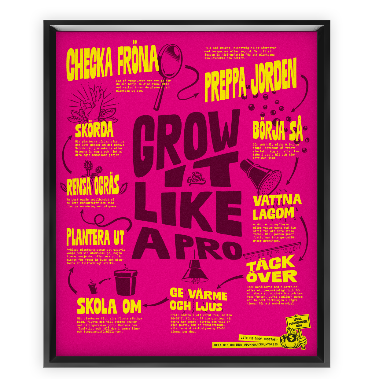 Poster Grow it like a pro - rosa