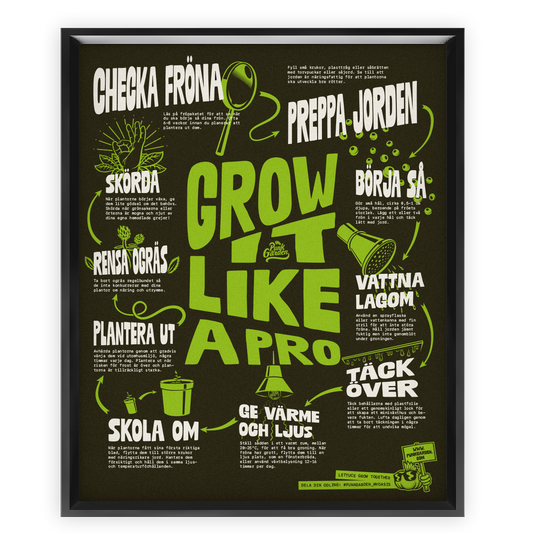 Poster Grow it like a pro - svart/grön