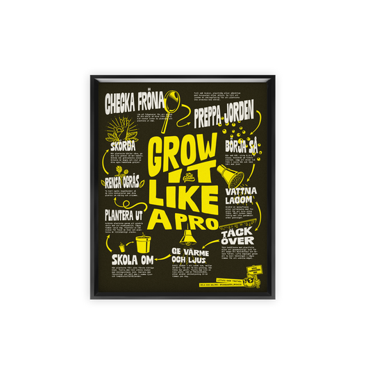 Poster Grow it like a Pro svart/gul