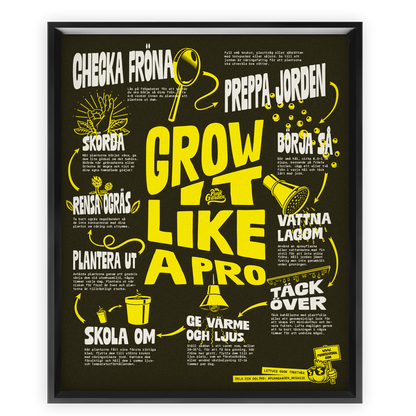 Poster Grow it like a pro - svart/gul